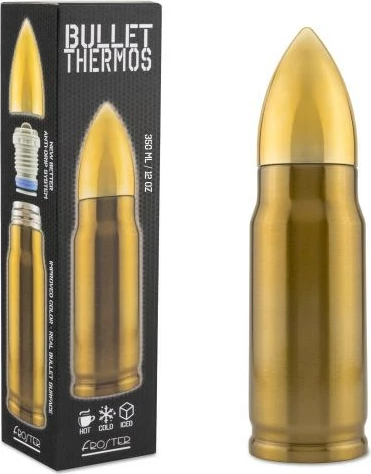 Termovka v obliki naboja FROSTER Bullet, 350 ml, inox barva