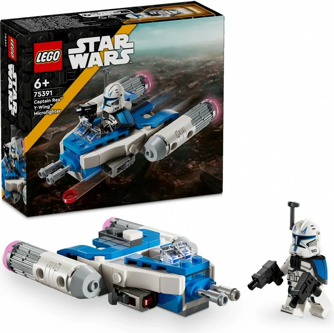 Mikrobojnik Y-Wing Captain Rex LEGO Star Wars 75391, 99 delov, plastika