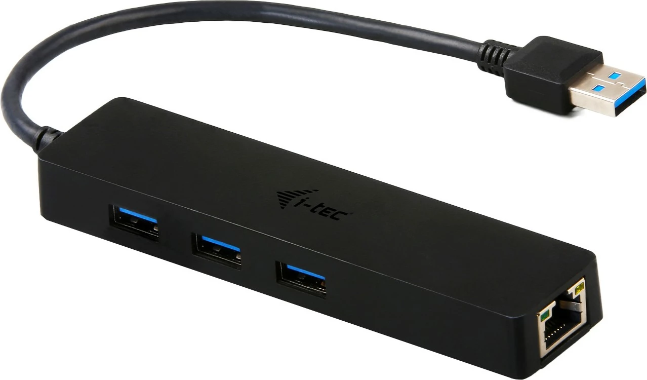 USB HUB s 3 vrati in Gigabit Ethernet, i-tec Advance, VIA VL813/ASIX AS88179, črn