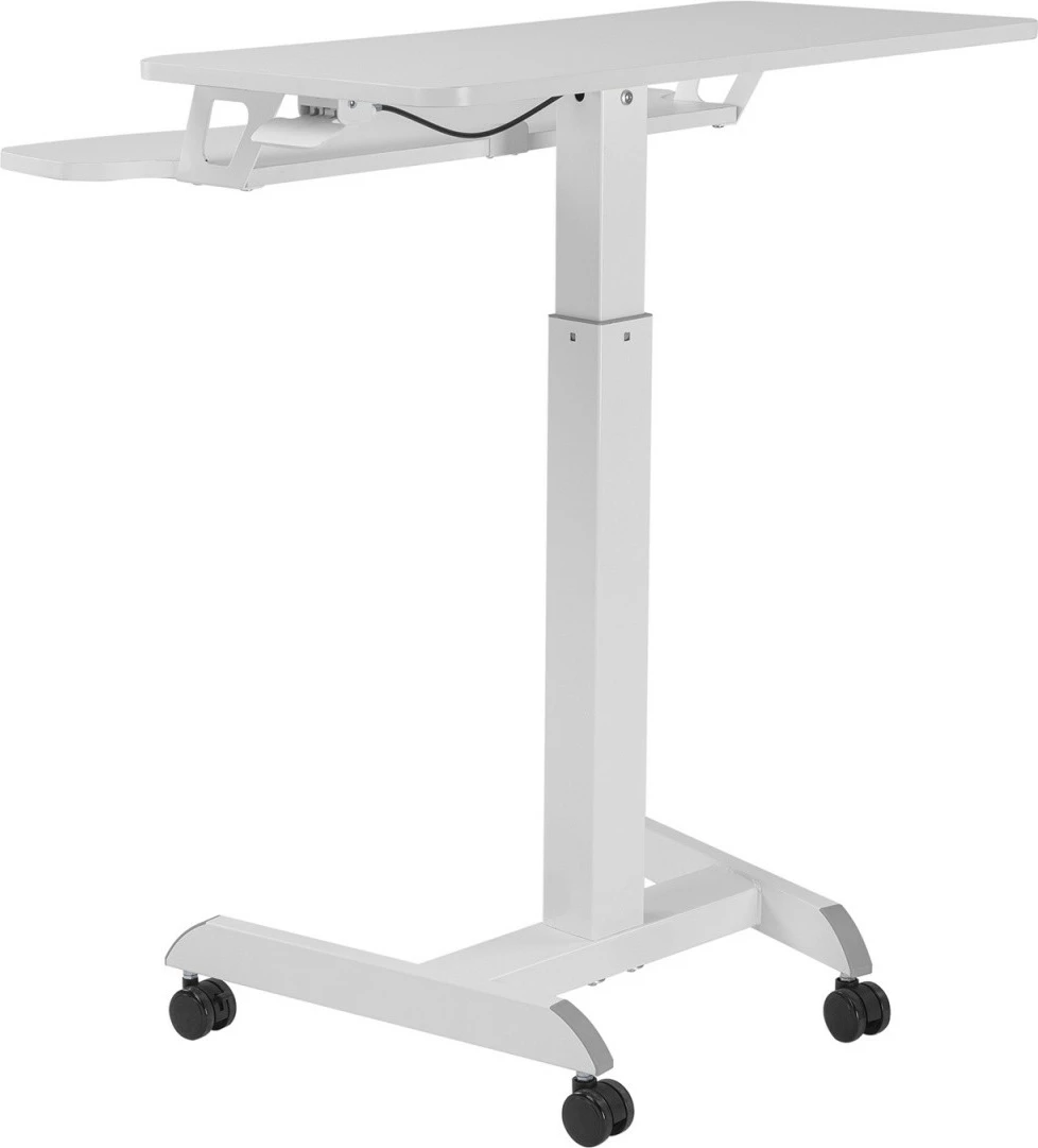 Mobilna delovna miza z nastavitvijo višine, Maclean Ergo Office ER-444W, bela