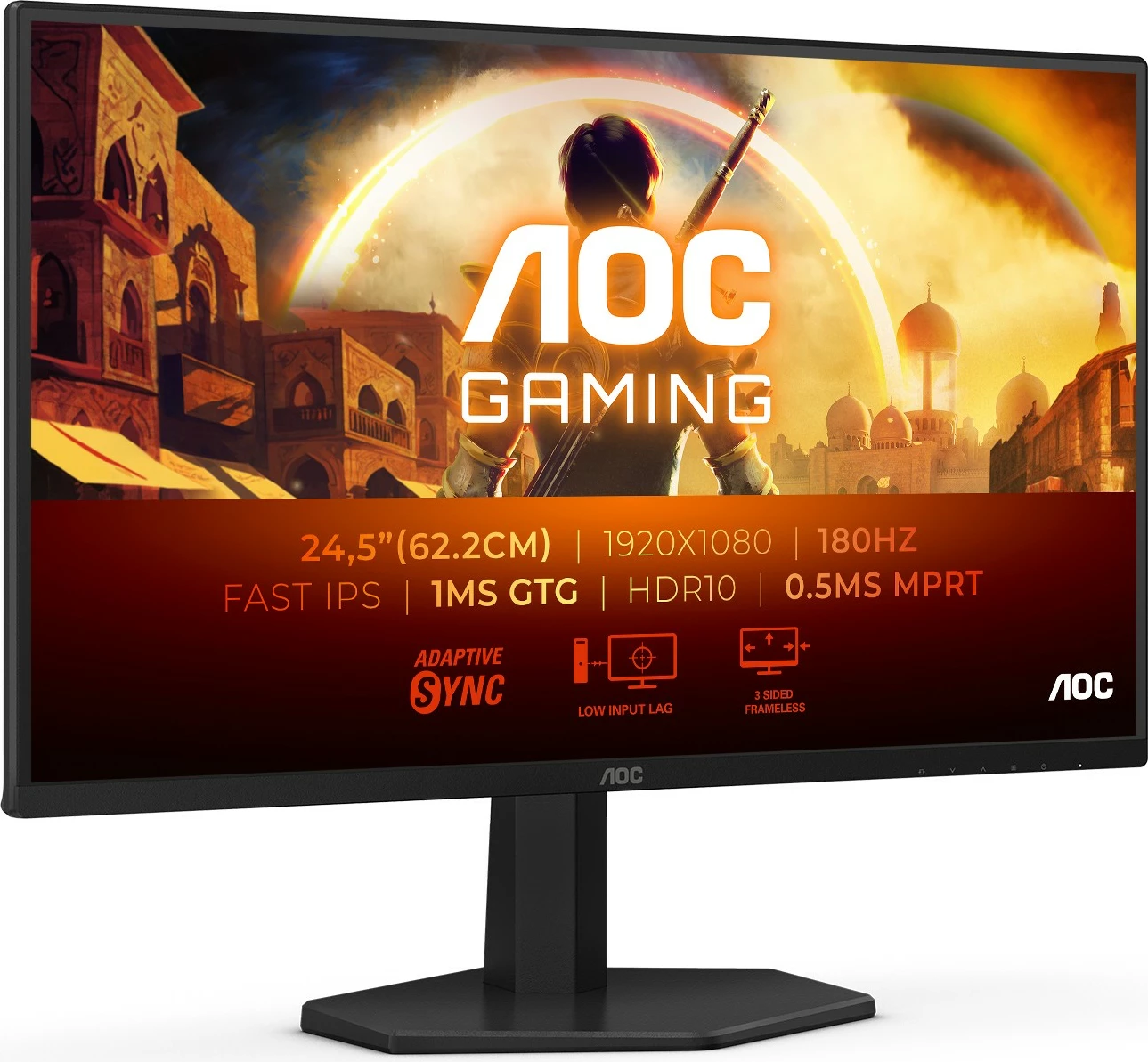 Gaming monitor 24,5" IPS, 180 Hz, 1 ms, FHD, črn - AOC 25G42E