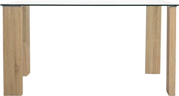 Jedilna miza Morgan 140x80x75cm FH0083.01 Steklo z lesenimi nogami