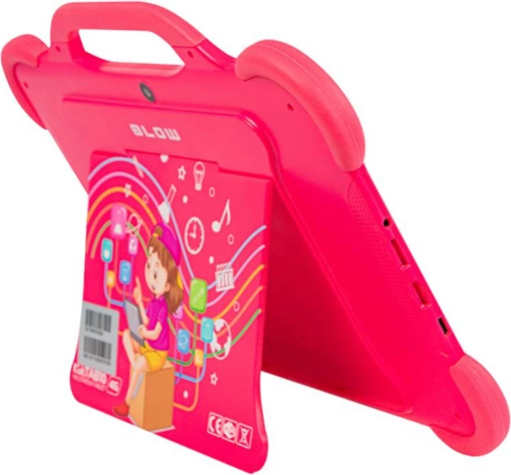 Tablica za otroke 10,1-palčni FHD, 4 GB RAM, 64 GB, Android 12, roza ovitek — BLOW KidsTAB10 4G