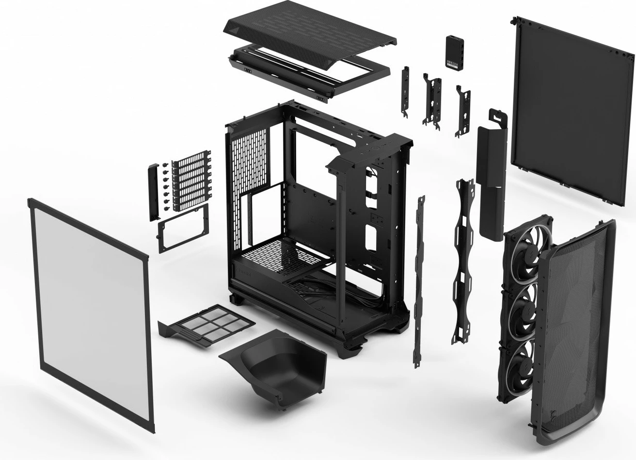 Računalniško ohišje Meshify 3 Ambience Pro RGB, Fractal Design, ATX, kaljeno steklo, črno