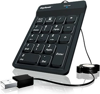 Kompaktna numerična tipkovnica KeySonic ACK-118BK, USB, 18 tipk, silikon, črna