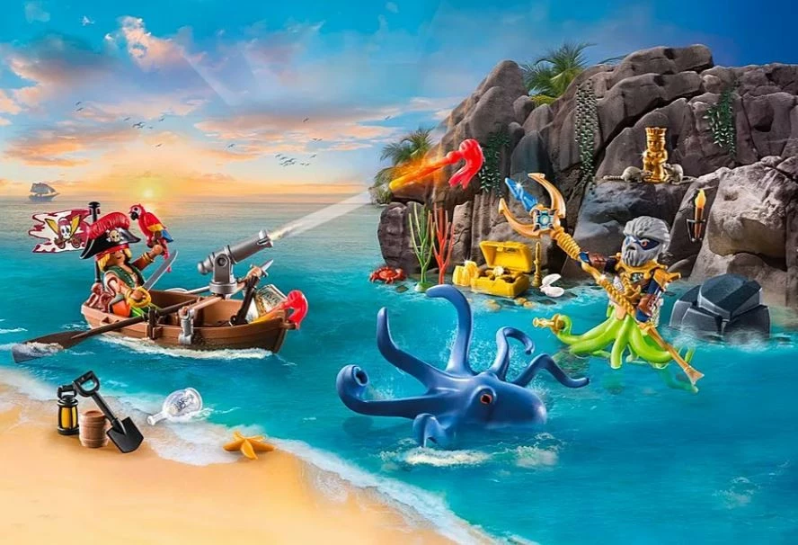 Adventni koledar s piratskimi figuricami, Playmobil Pirates 71636, 98 kosov, 4–10 let