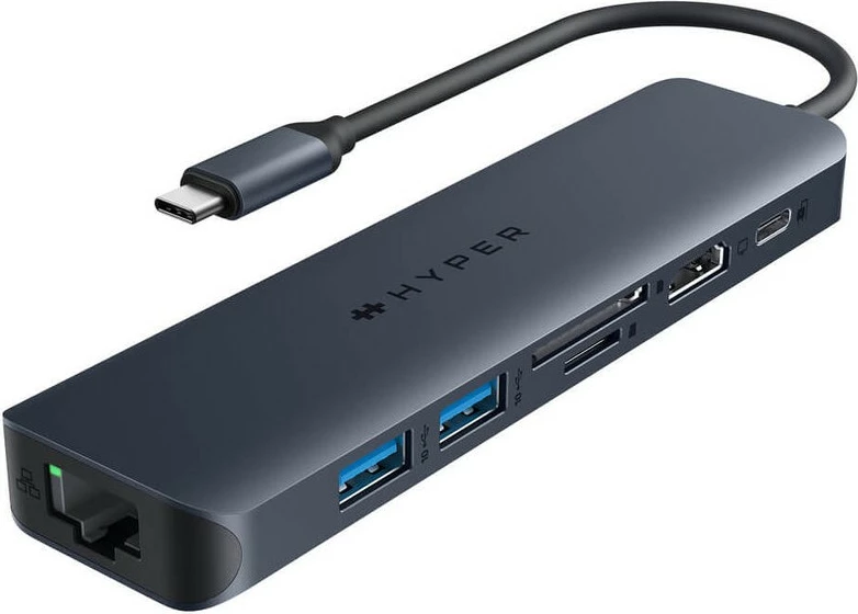 USB-C razširitveni hub Targus HyperDrive EcoSmart Gen.2, 2x USB 3.2, HDMI 4K, Ethernet, čitalec kartic, 100W PD, moder