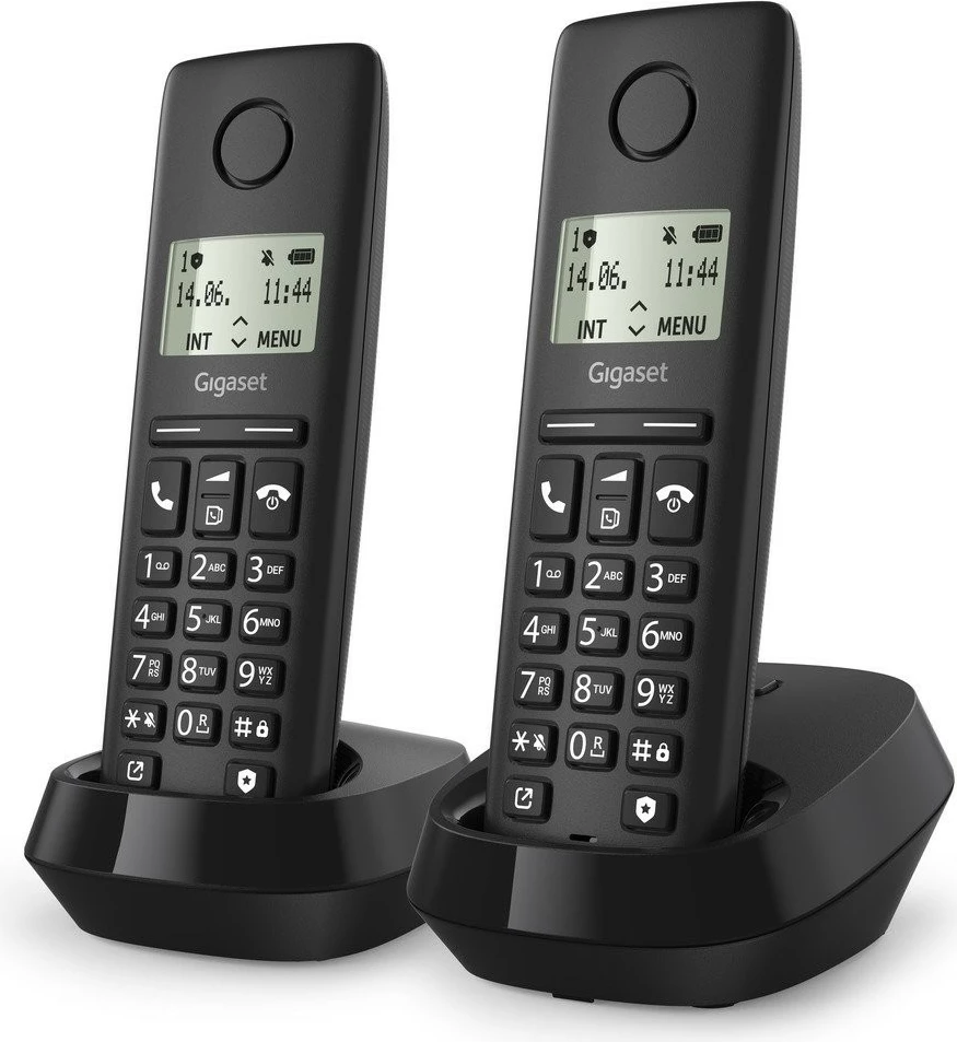 Brezžični telefon Gigaset Pure 100 Duo, črn, komplet 2 kosov