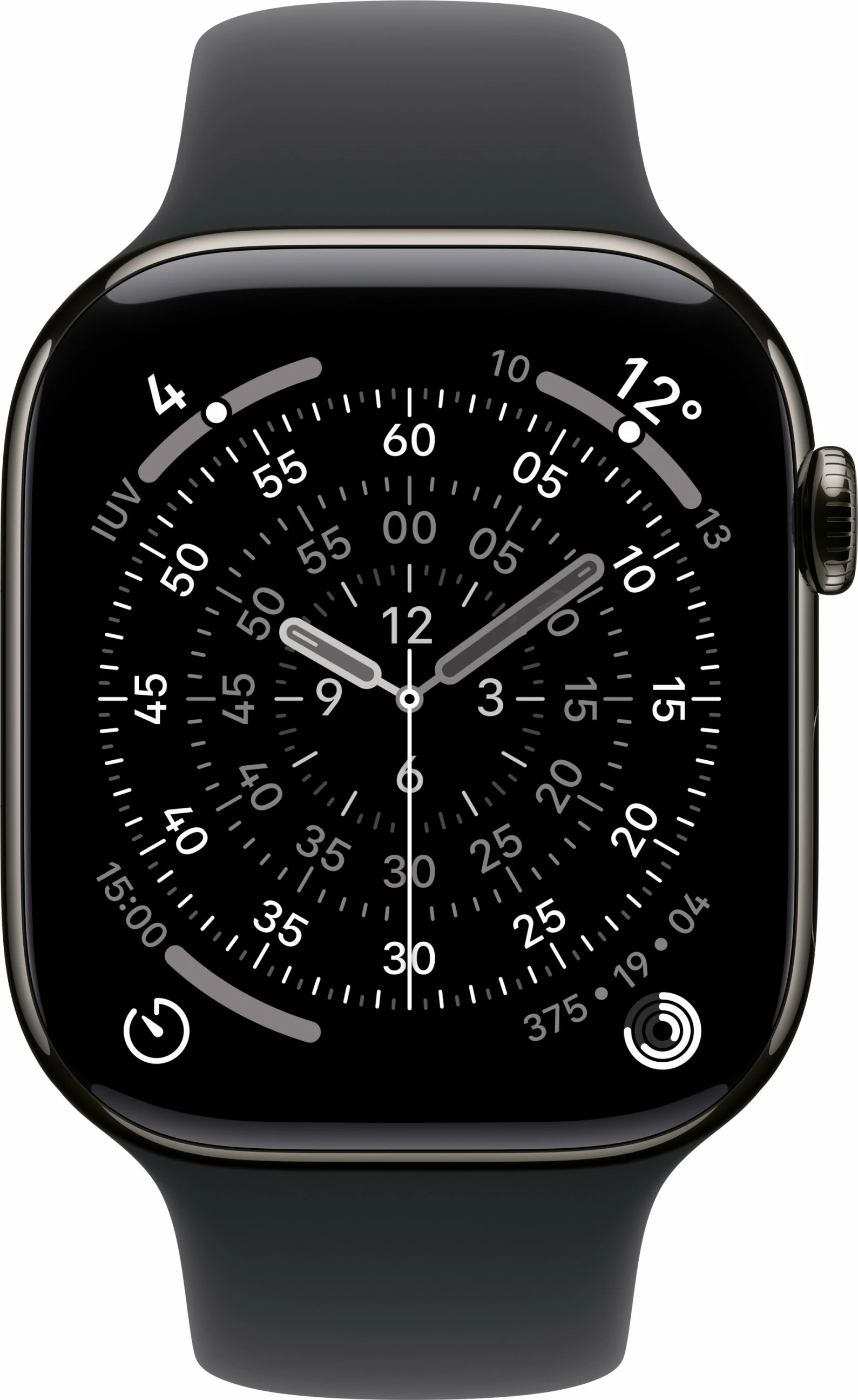 Pametna ura Apple Watch S11 Titan Cellular 46 mm, črn športni pašček