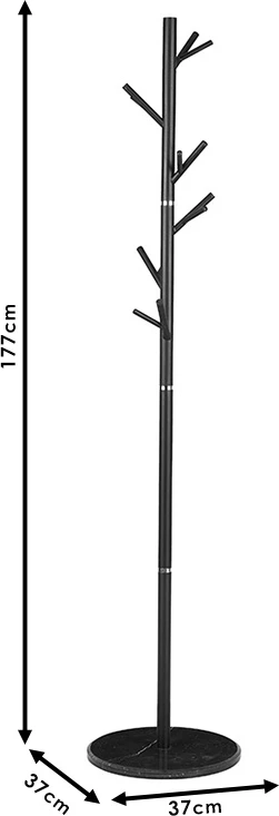 Stojalo za plašče Marietta, bel kovinski, D37x177cm