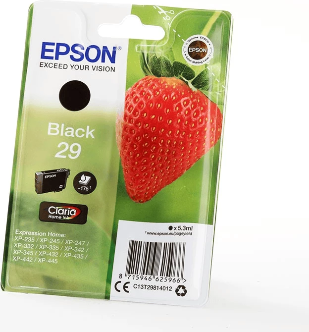 Črna tiskalna kartuša Epson 29 / C13T29814012, 5,3 ml, ~175 strani