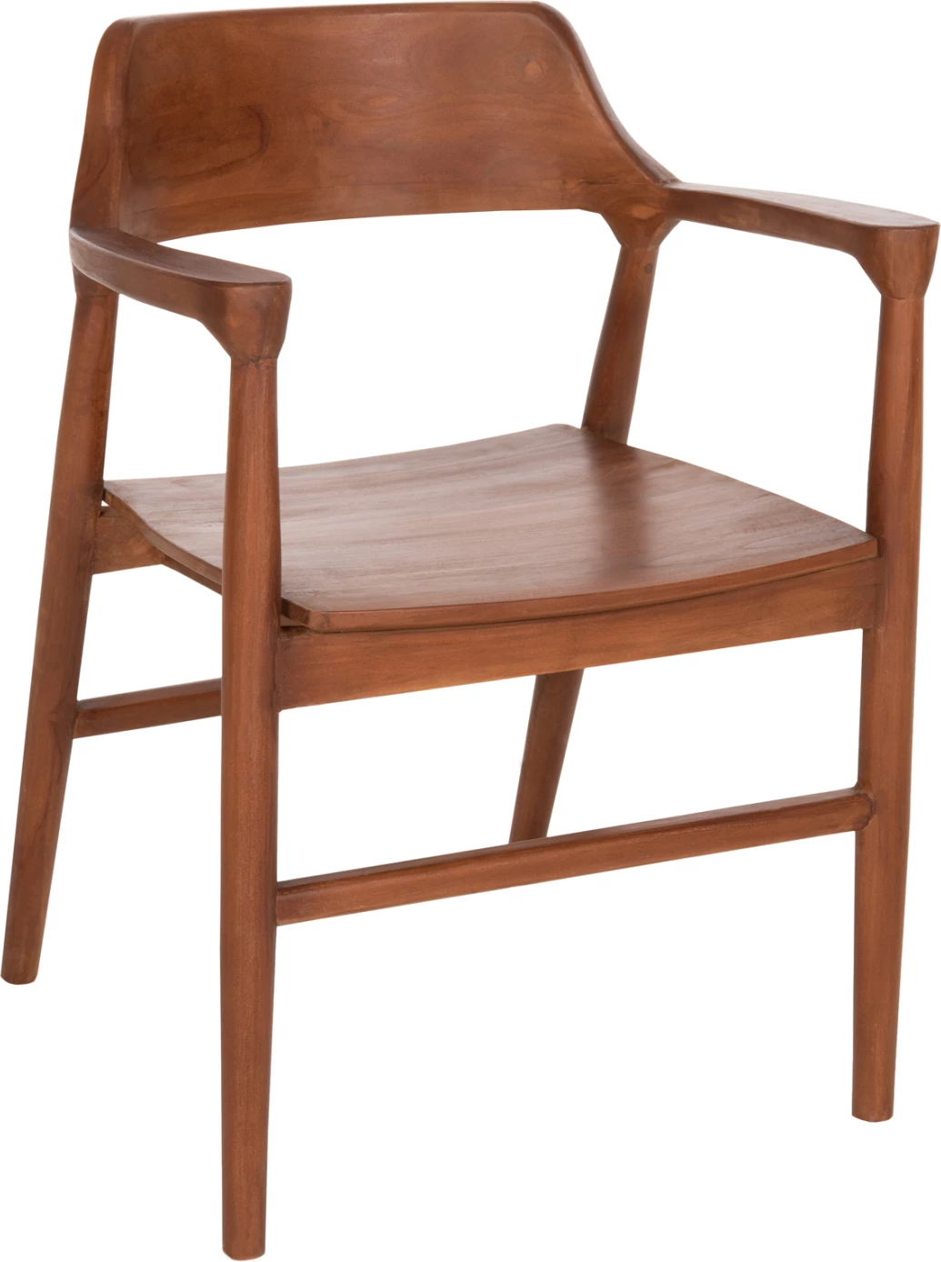 Jedilni stol z nasloni za roke NIONI FH9476.01, les TEAK, barva oreha, 57x53x77 cm