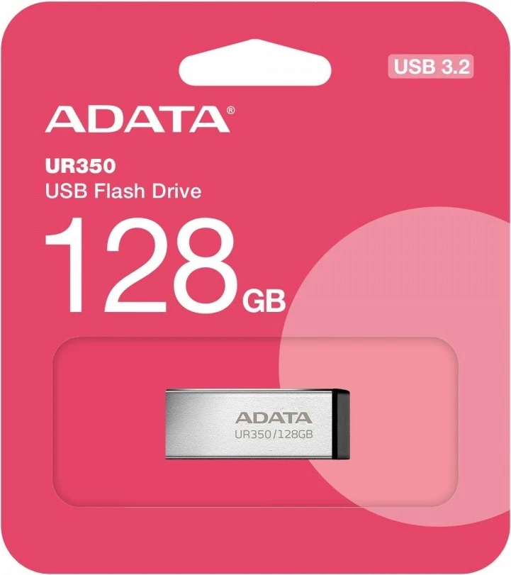 USB ključ 128GB, USB 3.2 Gen1, kovinski, črn Adata UR350