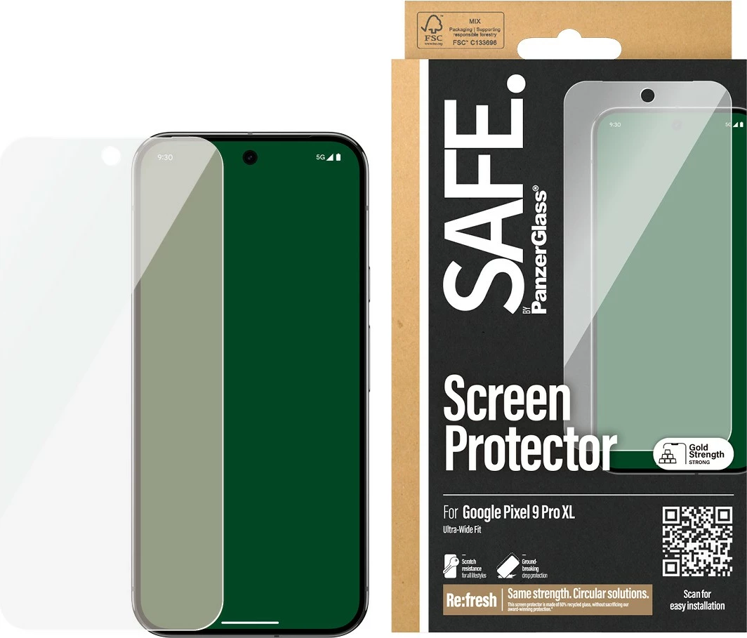 Zaščita zaslona PanzerGlass za Google Pixel 9 Pro XL, prozorna