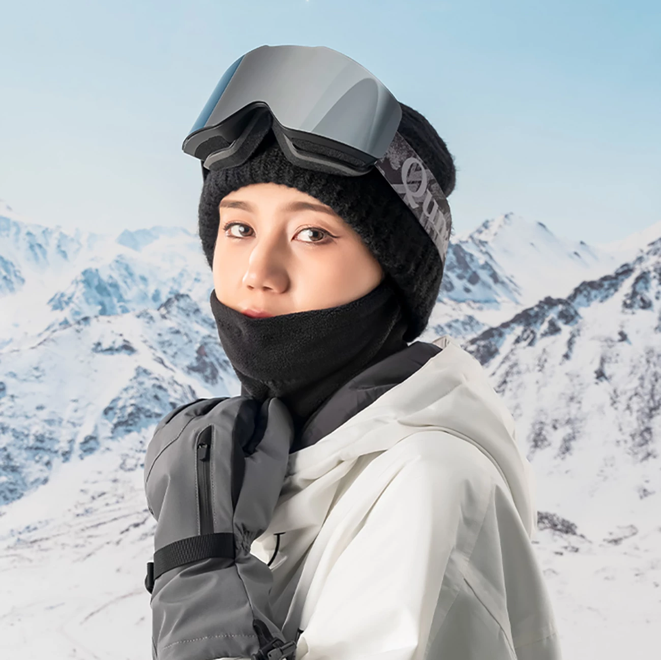 Ogrevalec za vrat Qunature Oli, M, črn