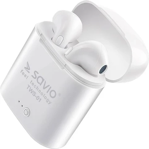 Brezžične slušalke True Wireless, Savio TWS-01, bele