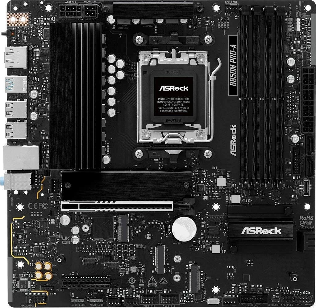 Matična plošča Asrock B850M Pro-A, micro ATX, Socket AM5, črna