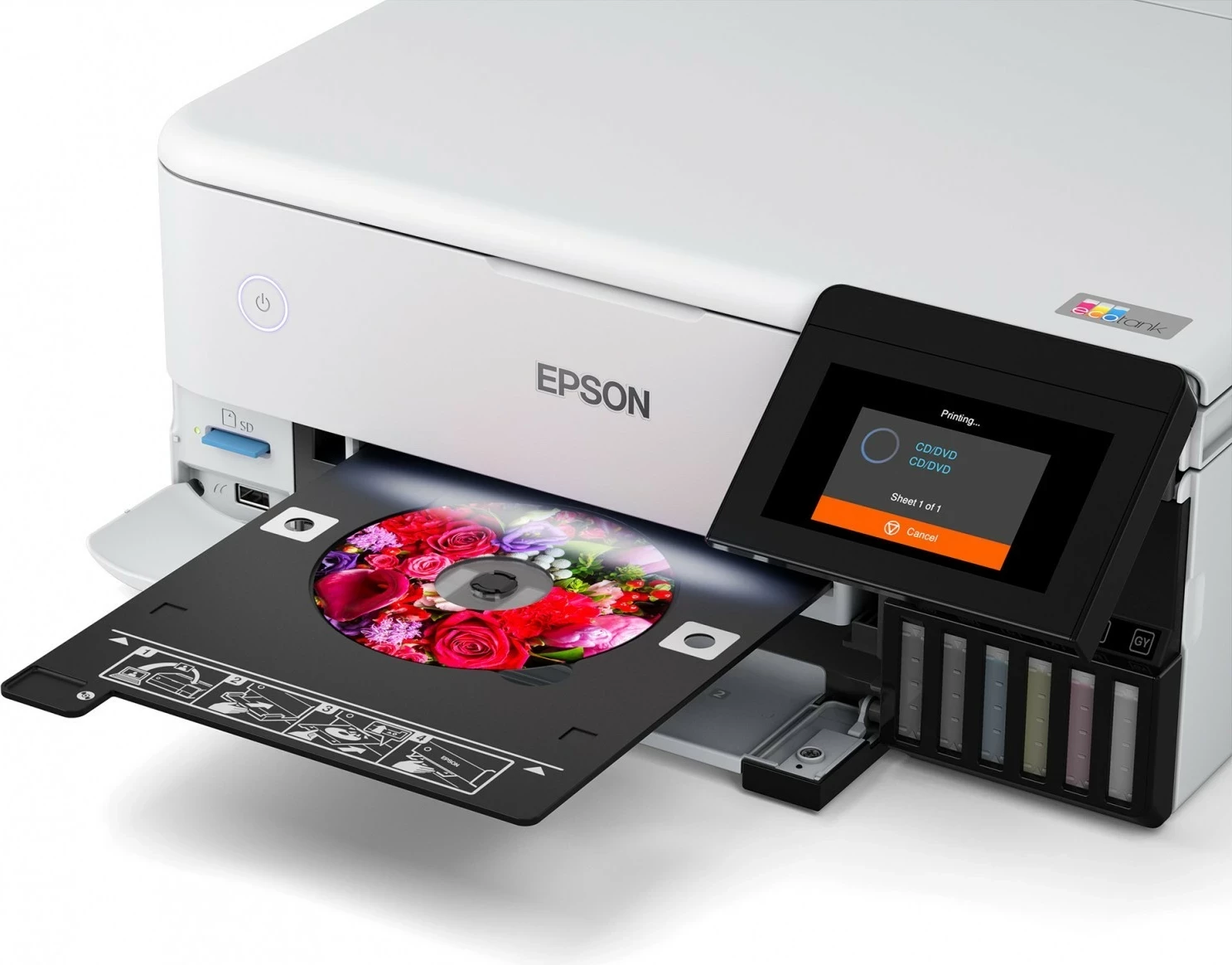 Barvni večfunkcijski tiskalnik Epson L8160, bel