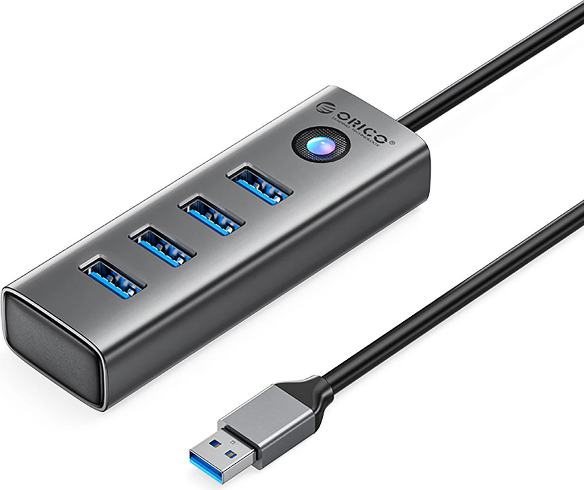 USB razdelilec Orico PDD4U-U3, 4 vrata USB 3.0, siv