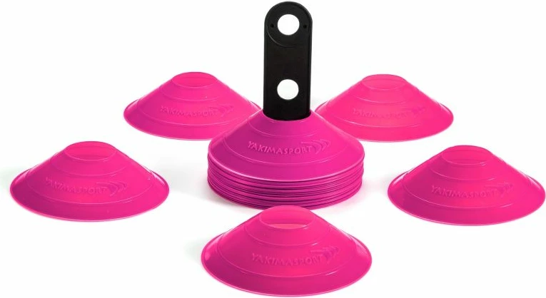 Set označevalnih stožcev in diskov za trening, Yakimasport, rožnat