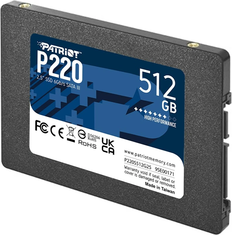 SSD 512 GB Patriot P220, SATA3, 2,5"