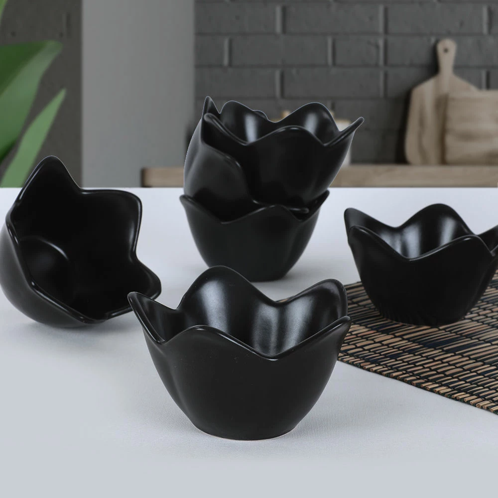 Set 6 keramičnih skled, mat črna, Hermia Concept, ST613106F956A0000000ACD700