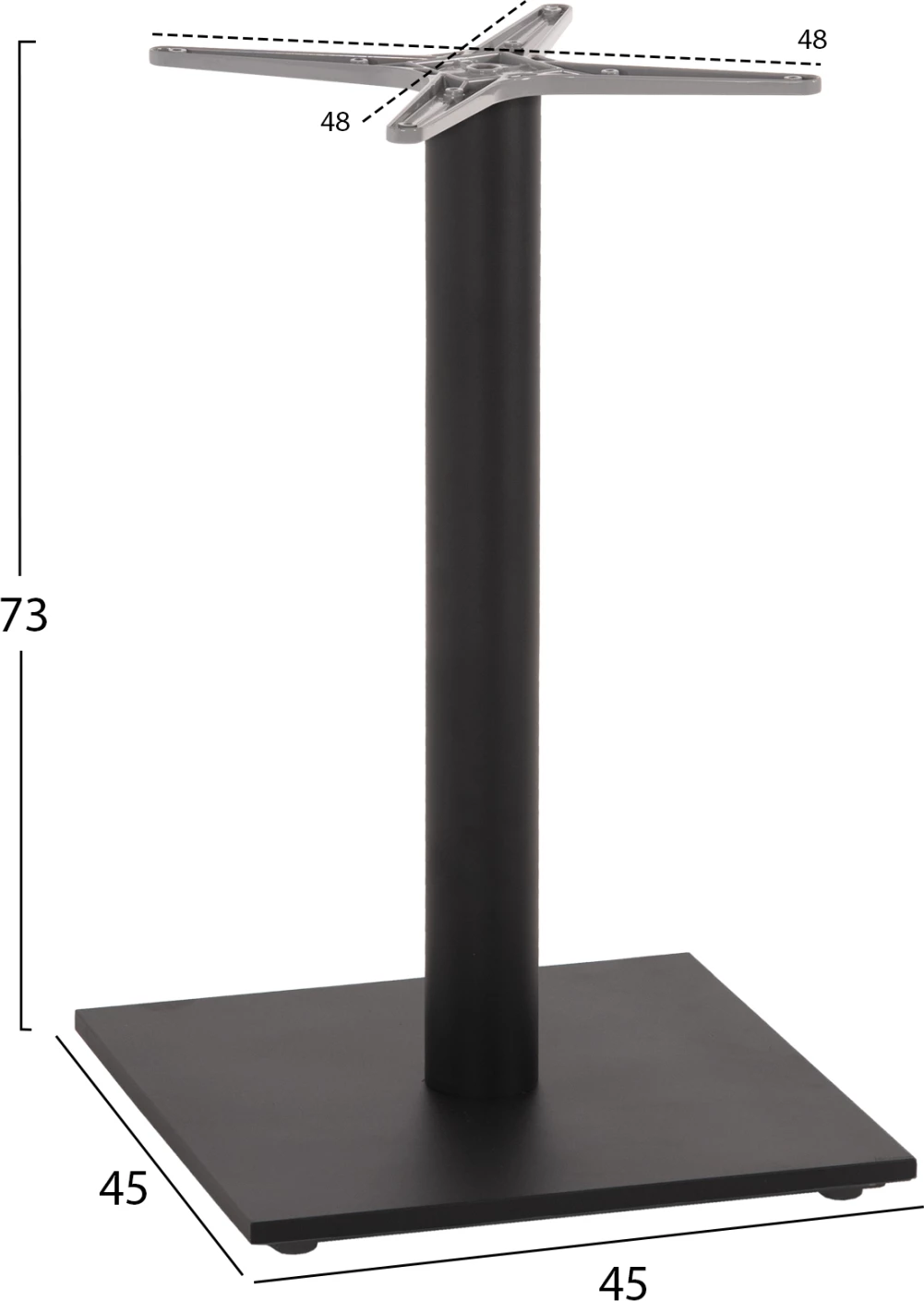 Osnova za mizo FH475.20 aluminijasta siva - 48x48cm križ - 45Χ45Χ73Hcm