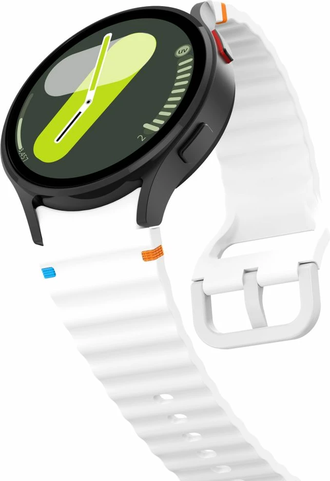 Silikonski pašček za pametno uro Samsung Galaxy Watch 4/5/5 Pro/6/7/FE, Tech-Protect, bel