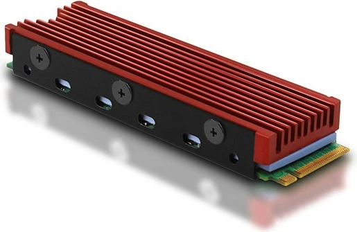 Pasivni hladilnik za SSD M.2, AXAGON CLR-M2, aluminij, s silikonskimi termičnimi blazinicami, rdeč