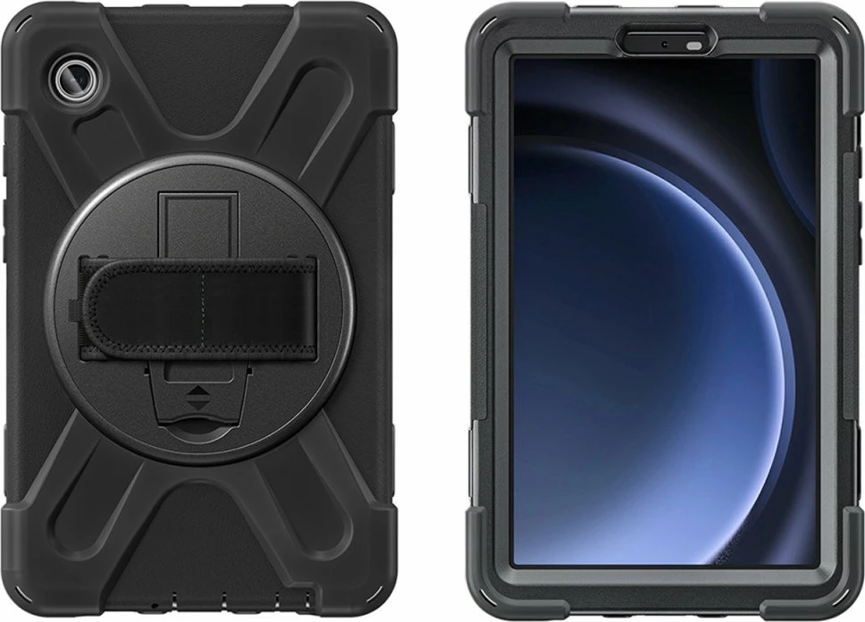 Zaščitni ovoj s držalom in stojalom za Samsung Galaxy Tab A9, 8.7 in, črn, 4smarts