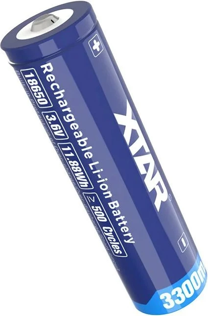 Polnilna litij-ionska baterija 18650, 3,6 V, 3300 mAh, XTAR, modra