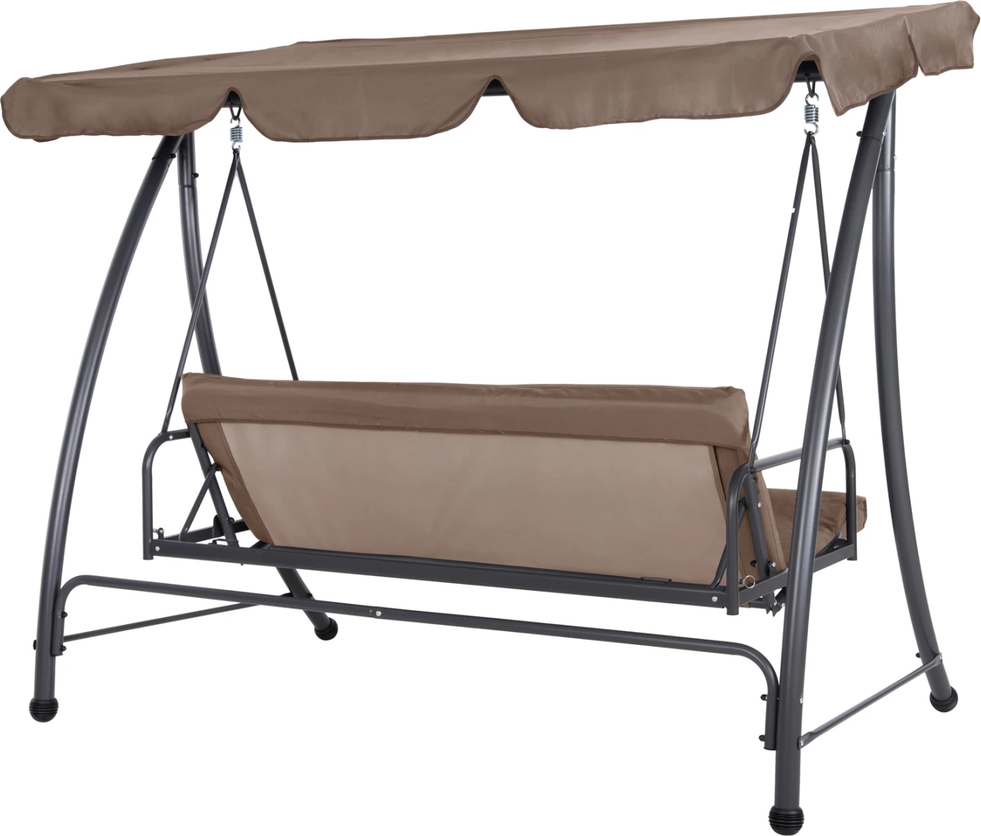 Gugalnica-postelja za verando s 3 sedeži LIKID FH5980.02 kovinski okvir v sivi barvi-tkanina v svetlo rjavi barvi 200x120x164H cm