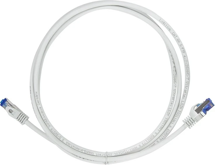 Patchcord kabel LogiLin, RJ-45 S/FTP-6a, 3 m, sivi