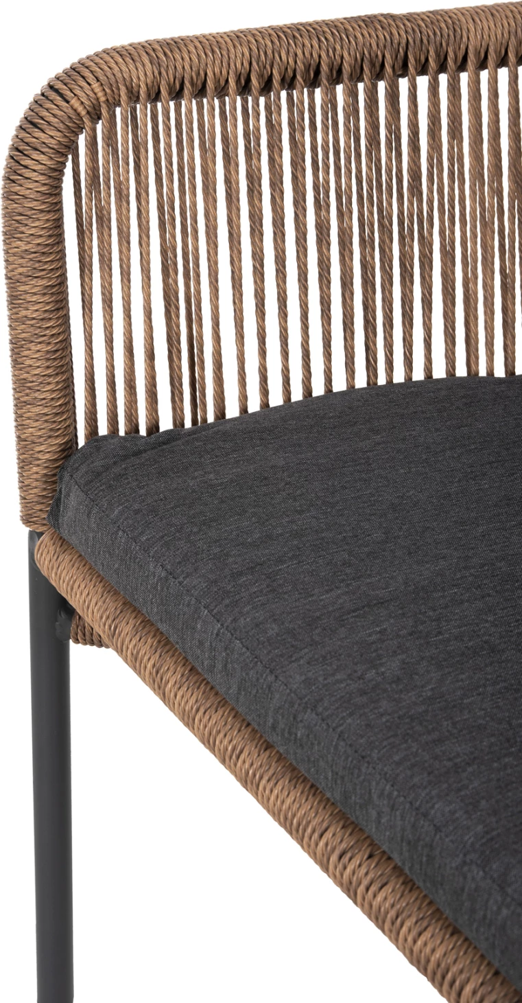 Zunanja dvosedna sedežna garnitura BAFFIN FH6054.03 aluminij antracit-PE ratan bež-antracit blazine