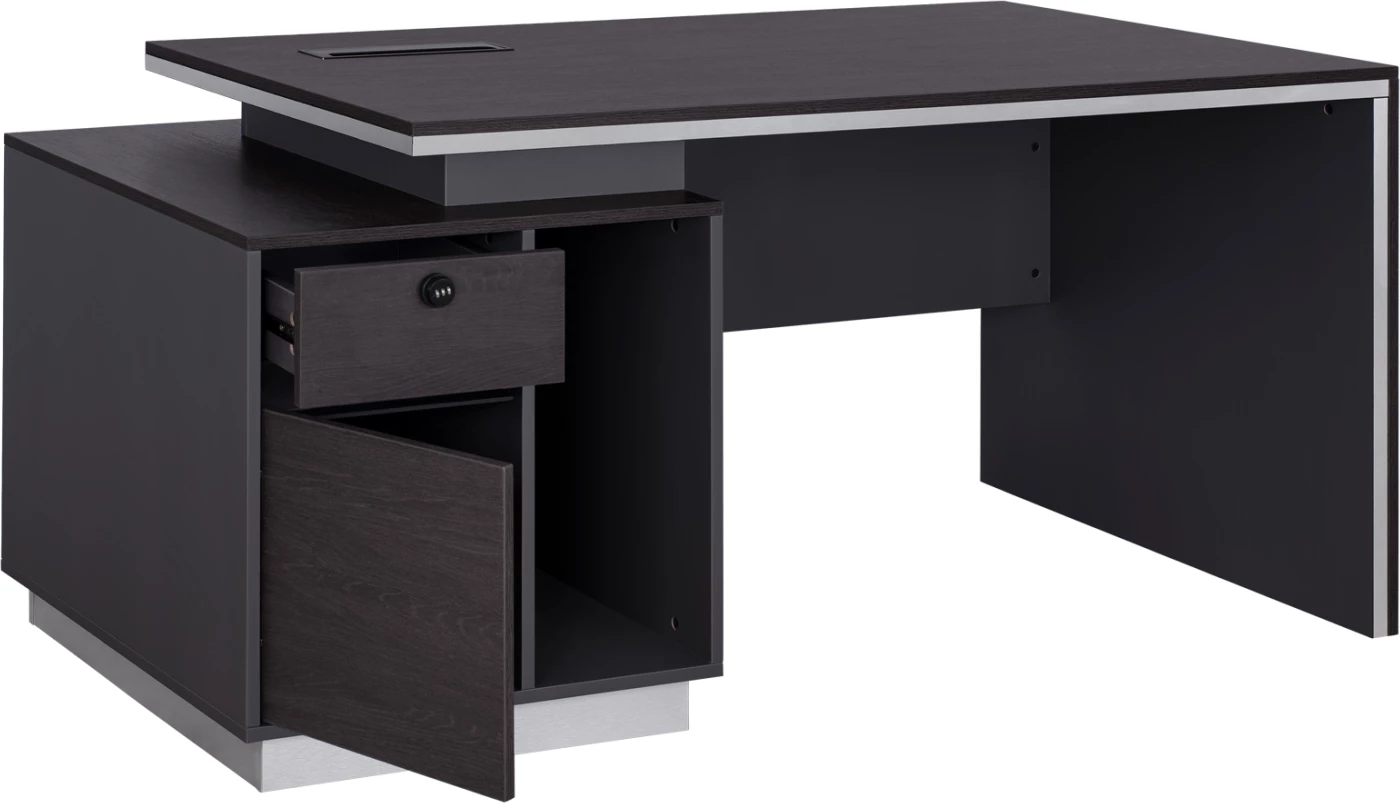 Profesionalna pisalna miza z levo omaro, barva rosewood, FH2113L, 180x80x76 cm