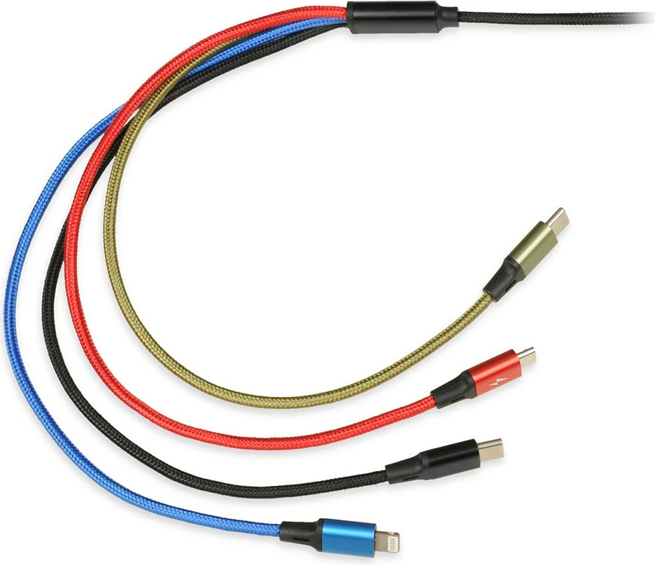 USB kabel 4-v-1 iBOX IKUM4W1CLR, 1,2 m, črn