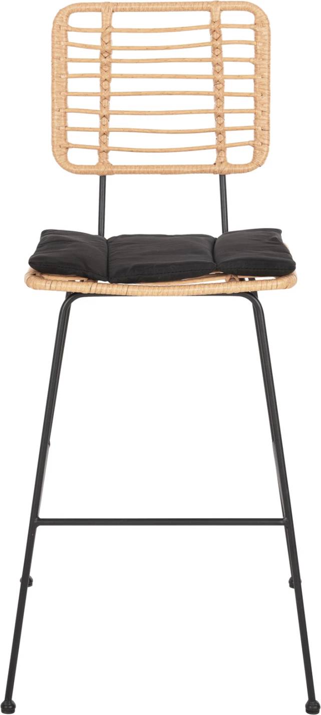 Barski stol Allegra FH5455.11 kovina in blazina črna-pletena bež 56x59x116.5Hcm