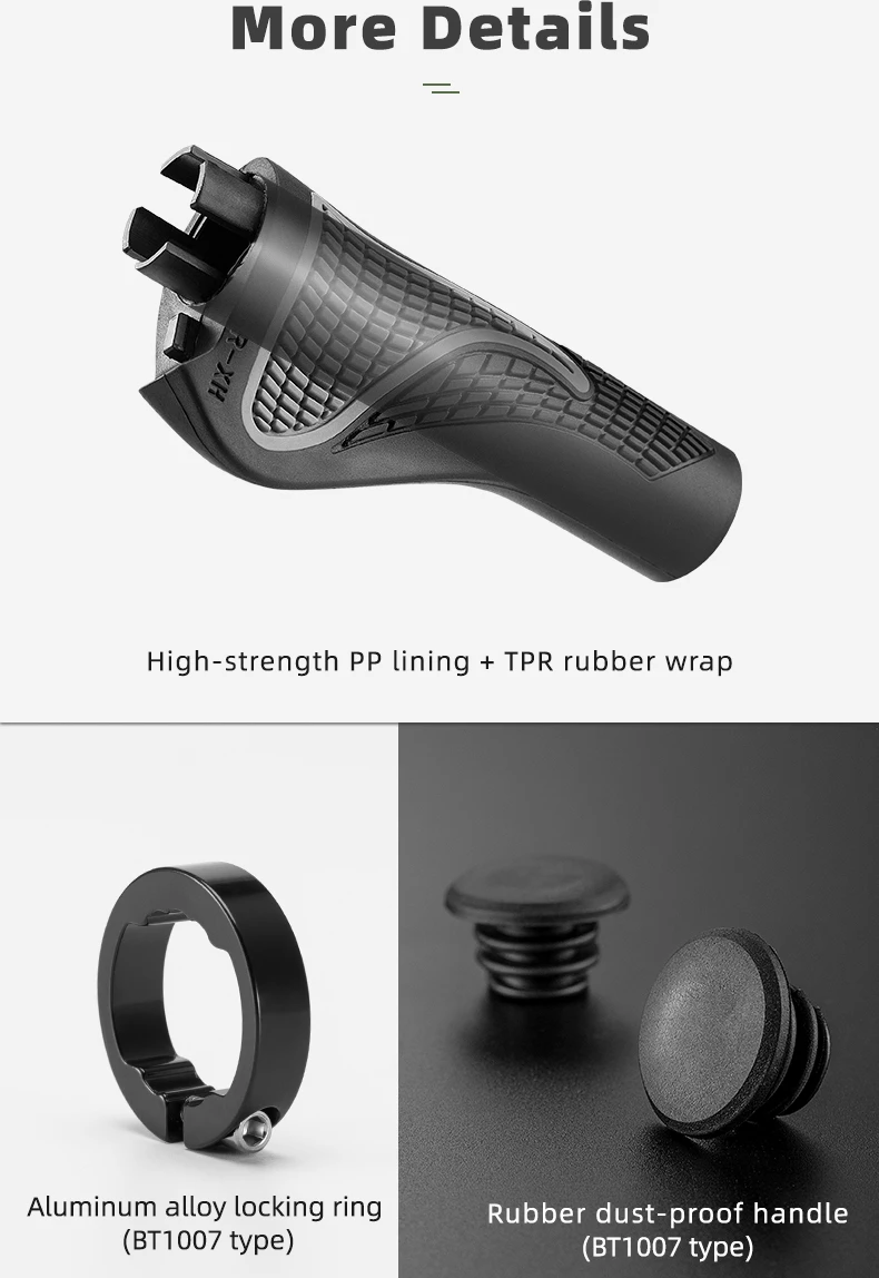 Ročaji za kolo z rogovi, Rockbros BT1007B, črni