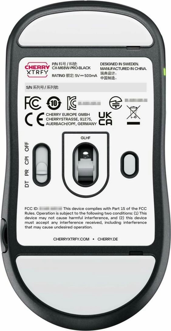 Gaming brezžični miš XTRFY M68 Pro CHERRY, 26000 DPI, črna, srebrna