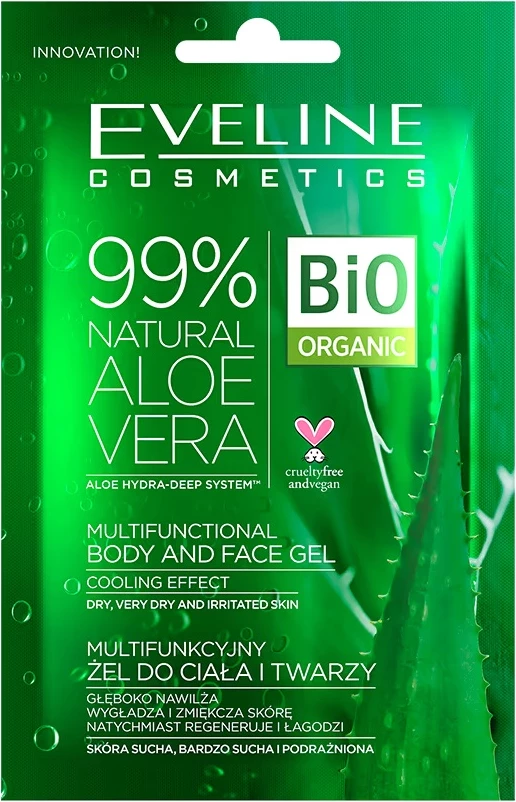 Multifunkcijski gel za obraz in telo Eveline Cosmetics 99% aloe vera za ženske, 20 ml