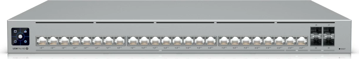 Upravni switch Ubiquiti USW‑Pro‑HD‑24‑PoE, 28 portov, Layer 3, PoE, 10G, za rack