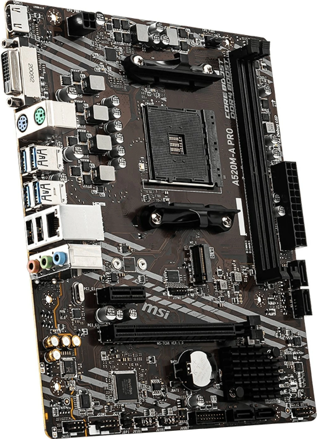 Plošča MSI A520M-A PRO, Socket AM4, 64 GB, micro ATX