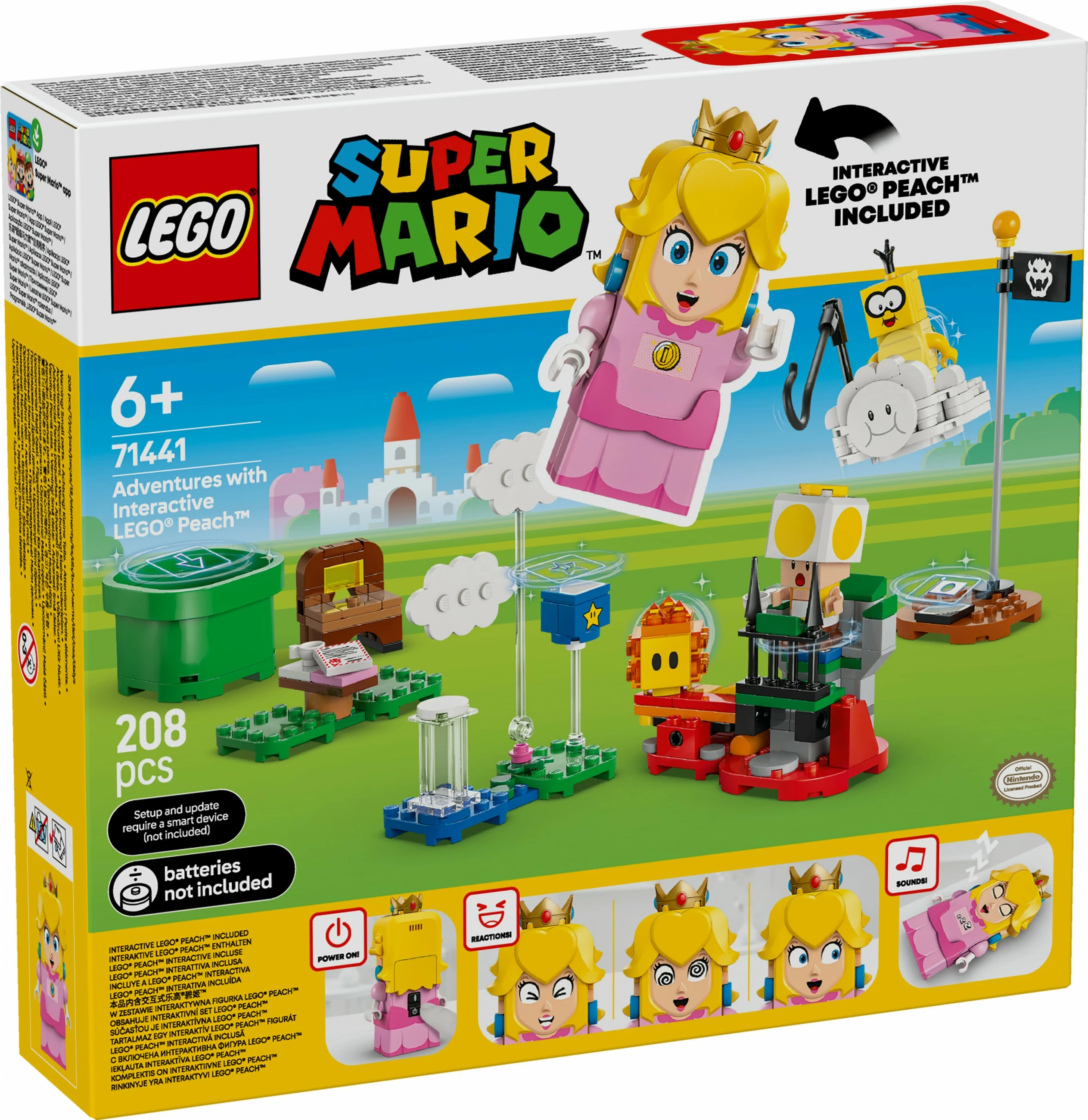 Interaktivni set za sestavljanje Peach, LEGO Super Mario 71441, 208 delov, večbarven
