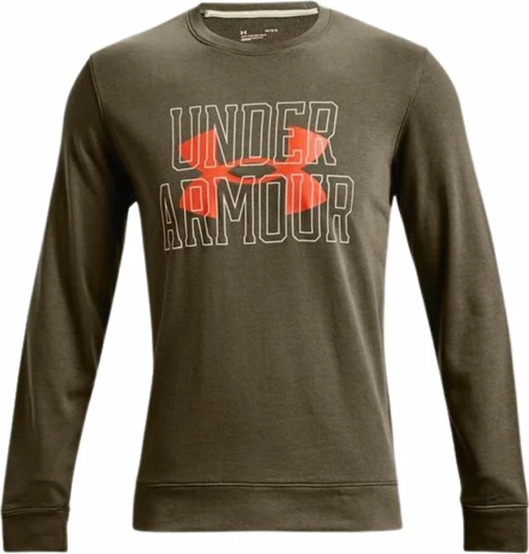 Duks brez kapuce, Under Armour UA Rival Terry Logo Crew, moški, zelen
