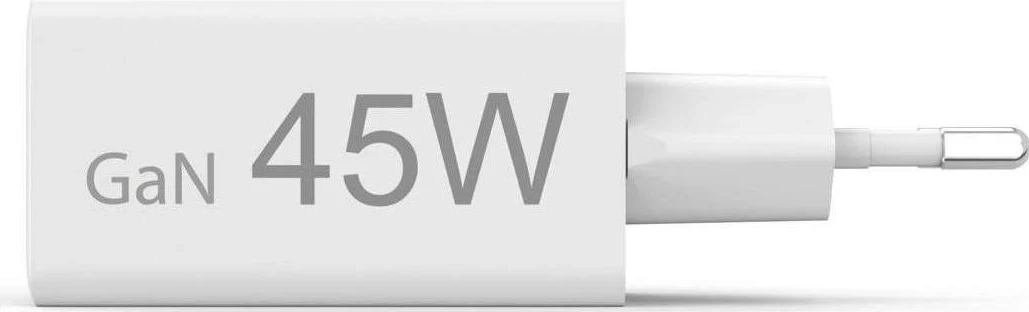 Mini GaN omrežni polnilec 45W, Hama, 1x USB-C, 1x USB-A, bel