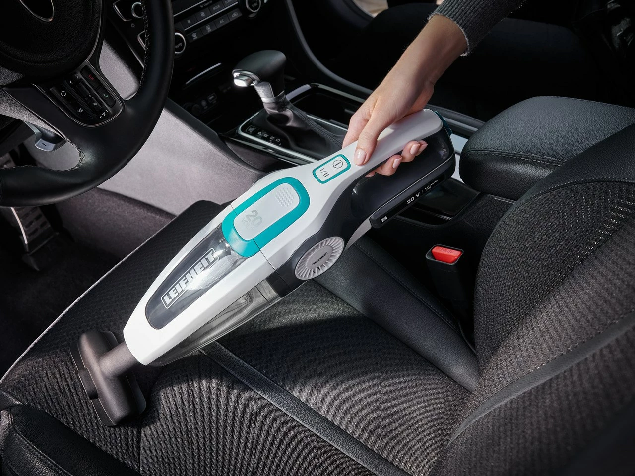 Brezžični sesalnik 2-v-1, brez vrečke, 20V, bel/moder Leifheit PowerVac