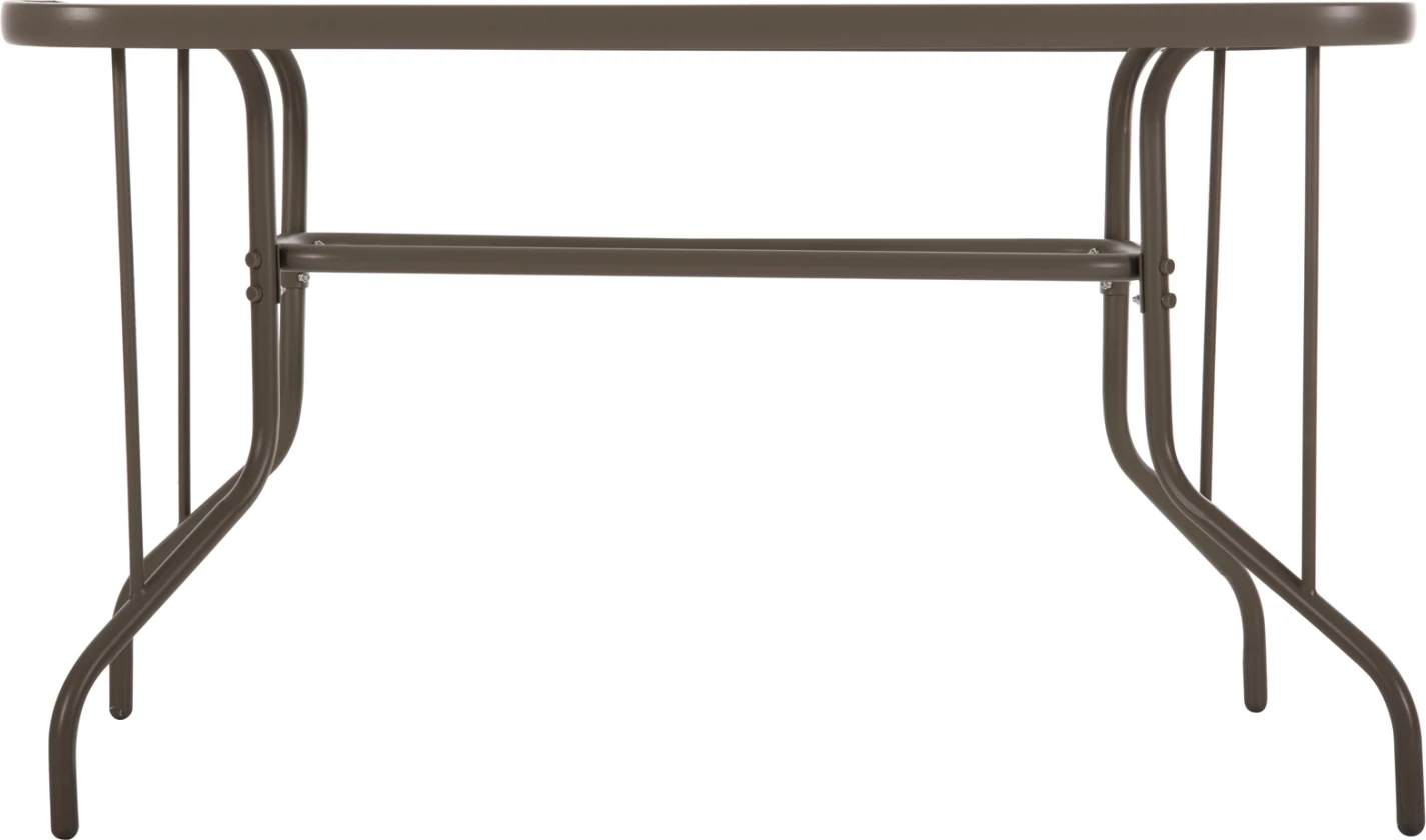 Zunanja kovinska miza ADAM FH5679.04 v barvi šampanjca s kaljenim steklenim vrhom 120Χ70Χ71Hcm