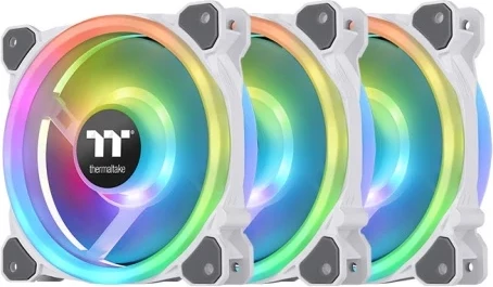 Ventilatorji za ohišje Thermaltake Riing Trio 12 RGB 120 mm, 3 kosa, beli