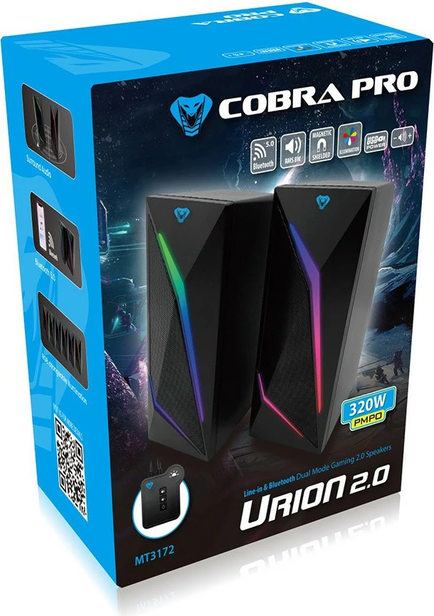 Gaming zvočniki Media-Tech Cobra Pro Urion 2.0 MT3172, Bluetooth 5.0, RGB, črni