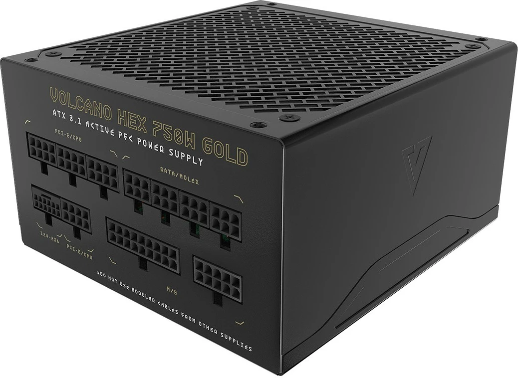 Napajalnik 750 W, 80 PLUS Gold, modularen, ATX 3.1, 12VHPWR, MODECOM Volcano HEX